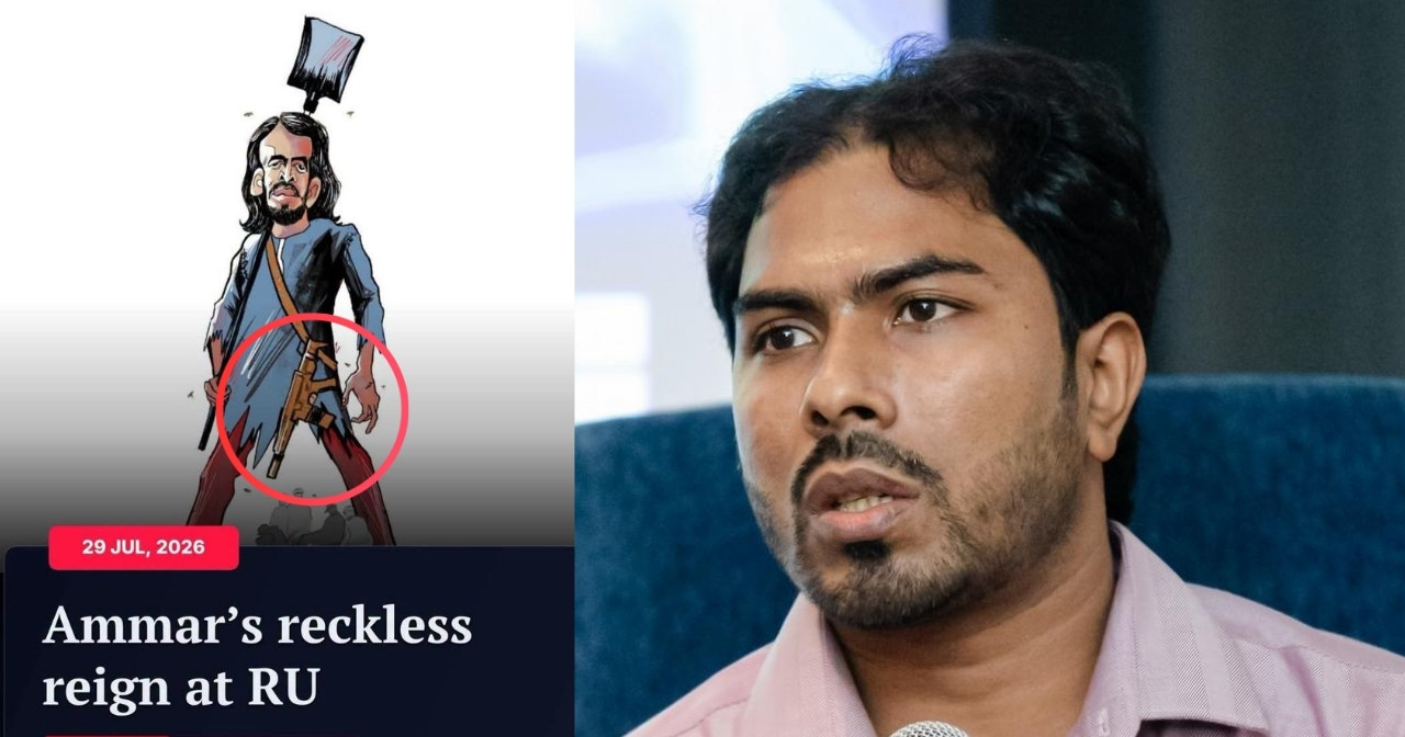 আম্মারের হাতে ছিল বেলচা, পত্রিকা গলায় ঝুলাল আগ্নেয়াস্ত্র— ‘কার্টুনিস্টের স্বাধীনতা’ নিয়ে কদরুদ্দিন শিশিরের প্রশ্ন